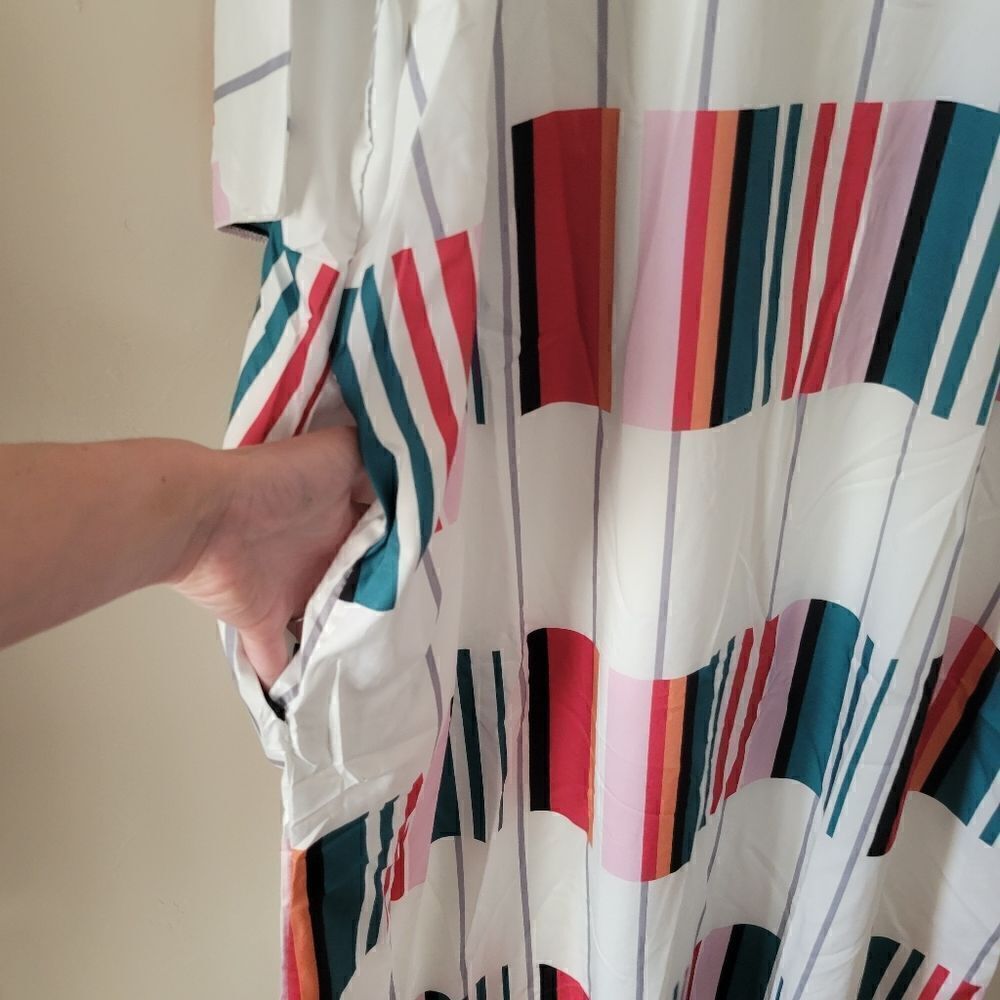 New Fashion Baggy Maxi Dress Cover up Stripe XL - Picture 5 of 8
